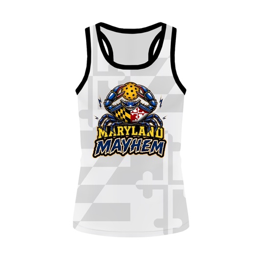 Maryland Mayhem | White Racerback Tank